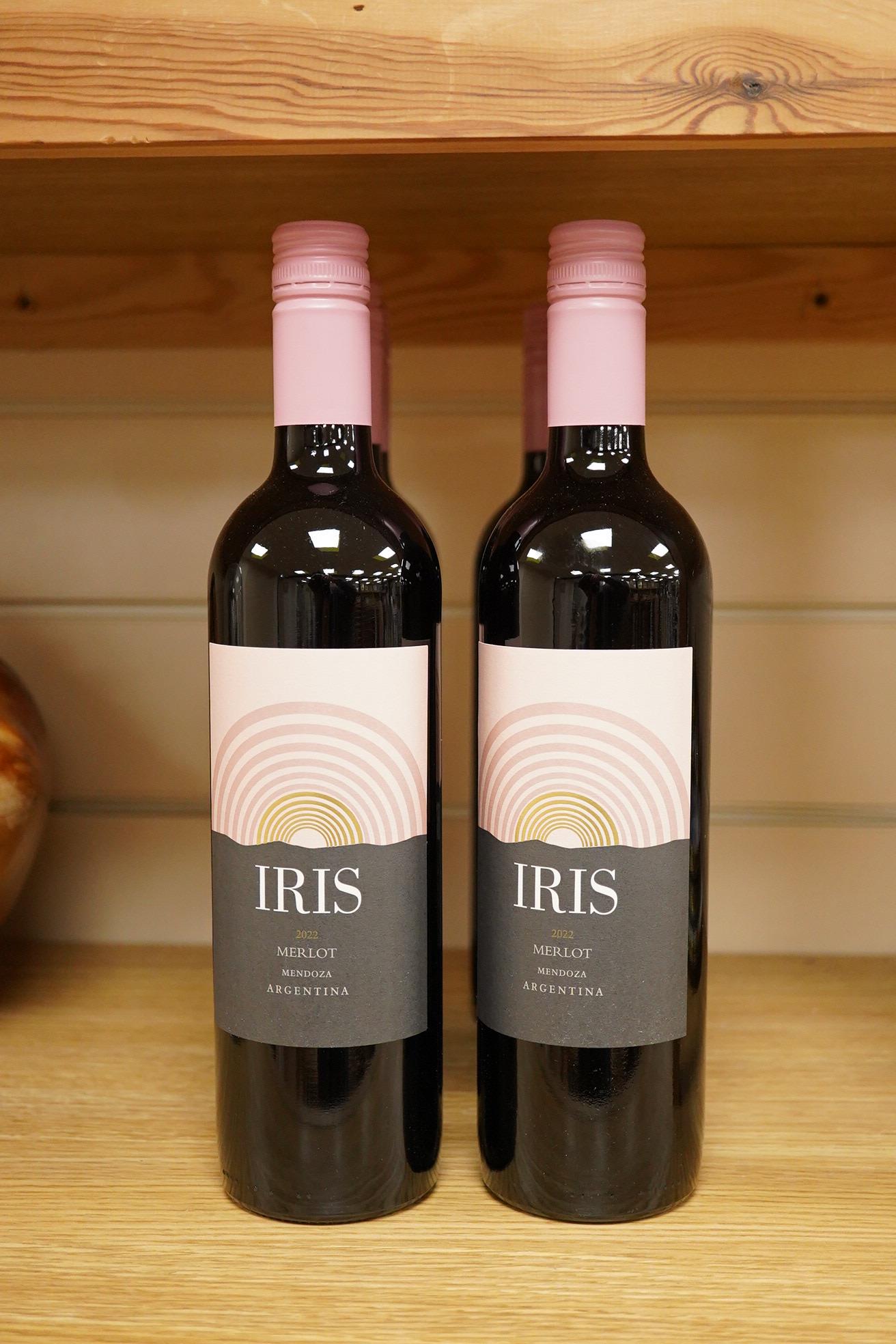 Six bottles of Iris Merlot Mendoza Argentina.